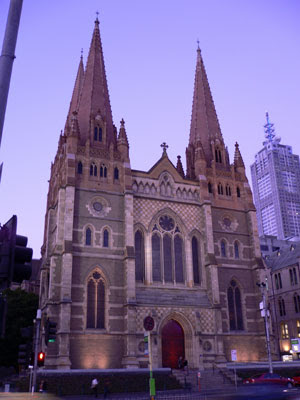 Church opposite Flinders Street Station
