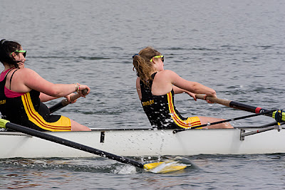 two women, midstroke