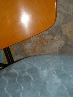 Danish Modern plywood chair, detail