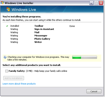 6 Windows Live Installer
