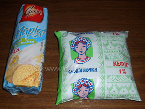 нежирный кефир и печенье