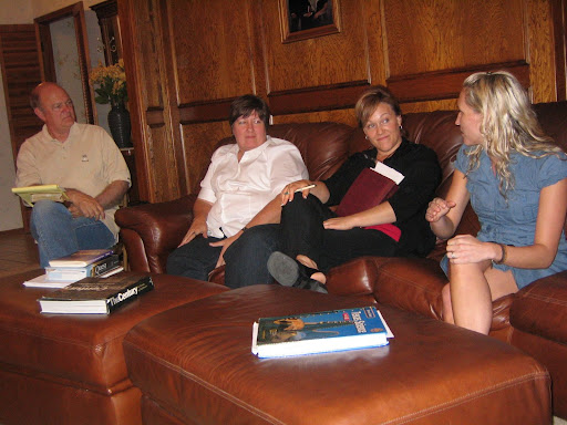 Mike, Renae, and Debora listen to Tara