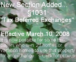 New Section on 1031 Exchange.