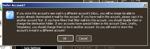 Thunderbird Defer Account