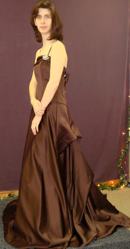 formal prom dress/gown size 8 dark brown