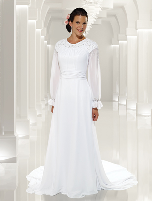 9112 ; Modest Bridal Gown