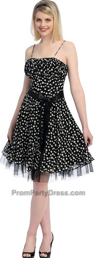 Polkadot Prom Dress Short Gown