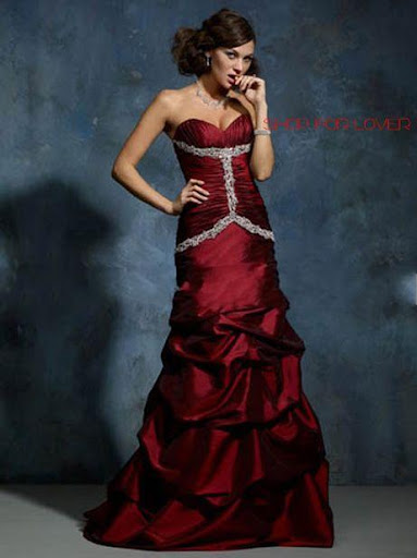 The Best Red Satin European Wedding Dress