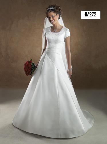 HM272-simple wedding dress attire'