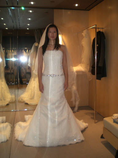 brides & her wedding dress gown