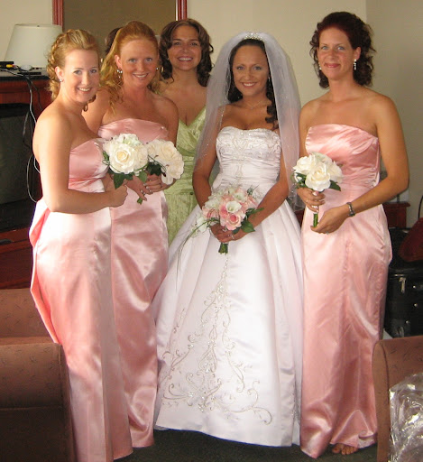 Brides + Pink Bridesmaid Dresses