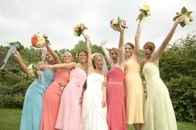 multi color bridesmaids dresses