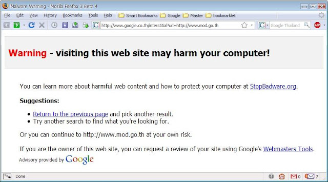 Google Warning