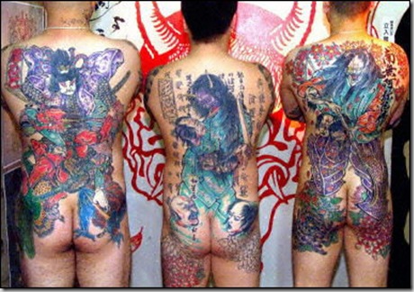 Here's three Yakuza bums - (UK and US meanings of the word "bum" applying 