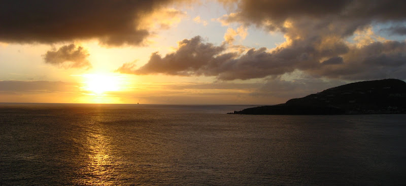 Wonderful sunset while leaving St. Maarten
