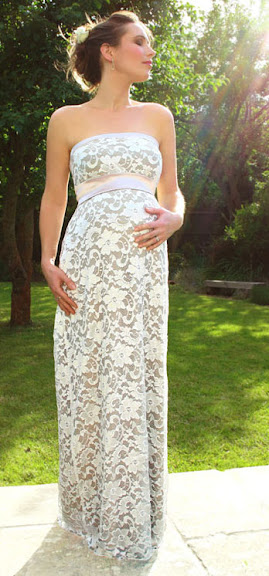 Ivory Oyster Maternity Wedding Dress