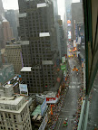 Parade marching down Broadway to Times Square (view from our hotel room)
