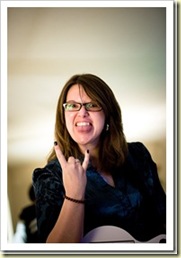 rocking out to guitar hero