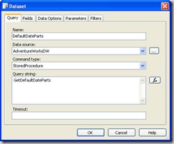 Data Set for GetDefaultDateParts Stored Procedure