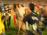 Celebración del Barcelona campeón 2004. Banfield presente en Levante, Valencia.