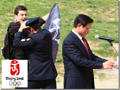 reporter without borders protest beijing olympic torch lighting ceremony
