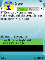 Stowaway keyboard driver - tastatur fundet, telefon fors&oslash;ger at etablere forbindelse - mobilmag.dk