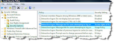 Windows Vista Trick - Configuring a custom logon message