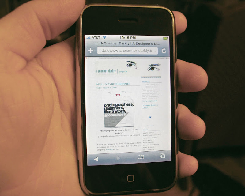 My blog trapped in Dave's iPhone