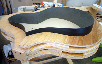 Acoustic Bass Guitar sides in the mold