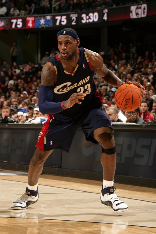 White Navy and Gold LBJ4 PE with 23