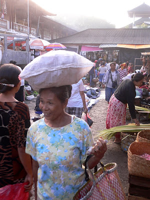 Happy shopper,Ubud market