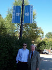 Dad and I outside the Dean Dome, following Lila's whitecoat ceremony.