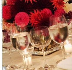 red and pink centerpiece
