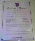 my baptism cert