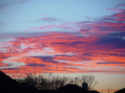 Hot pink sunset near Pflugerville Texas. 