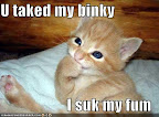 U taked my binky - LOLcats from IcanHasCheezburger.com