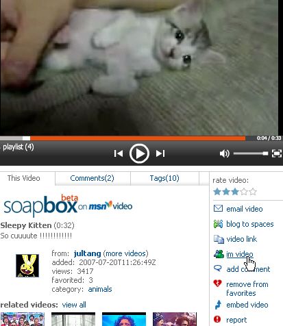 Soapbox on MSN Video Activity