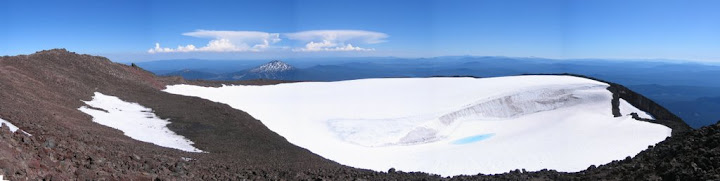 The large summit of South Sister, with Bachelor in the background The large summit of South Sister with Bachelor in the background