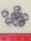 Silver alloy charm - Heart