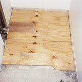 I had to build up the floor in the former closet area to match the height of the slab