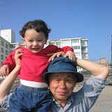 Eidan at Zushi beach with Masuda-san