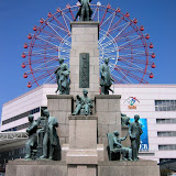 The plaque for this statue reads, in part: â€œSatsuma, now Kagoshima, produced brilliant, far-sighted men during the Meiji Restoration (1868). In 1865, defying the Tokugawa Isolation Law, 17 courageous young students from Satsuma were smuggled to Europe a