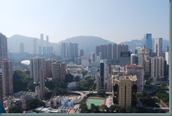 View of Hong Kong from roof balcony of the Metropark Hotel, Causeway Bay, Hong Kong