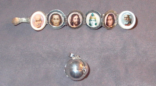 Sri Yogananda & the Line of Gurus Globe Pendant UNIQUE
