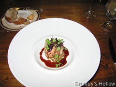 Kurobuta Pork Tenderloin on a Cormeal Cake and a Cherry Cider Reduction