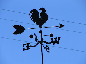 My weather vane against a clear blue sky on a late summer's day