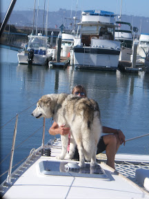 Terri and Kaia at teh fuel dock