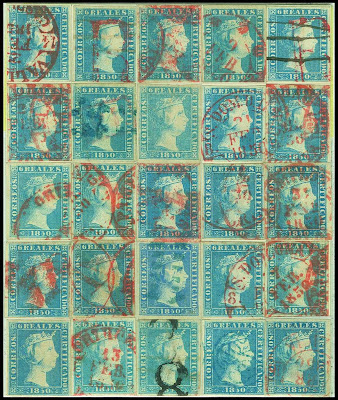 Vingt-cinq timbres d'Espagne