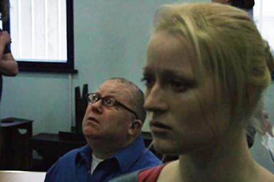 Catz Casey as The Grandfather and Nicole Elizabeth as Ursula in The Intruder