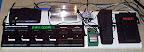 Custom pedalboard for the Mark IV... L to R: Nady UHF10 wireless, DMC Ground Control MIDI footcontroller, VHT Valvulator I tube buffer/power supply, Ibanez TS9-DX Tube Screamer Turbo, Dunlop Crybaby 95Q wah, Morley Bad Horsie wah